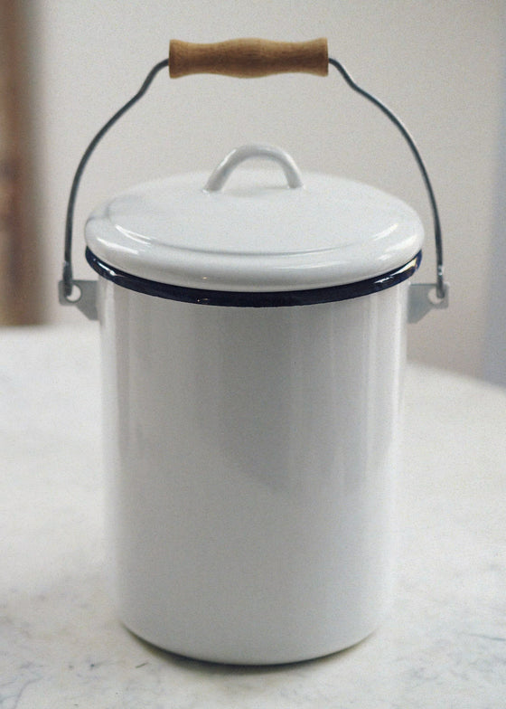 Enamel Compost Kitchen Caddy - The Botanical Candle Co.