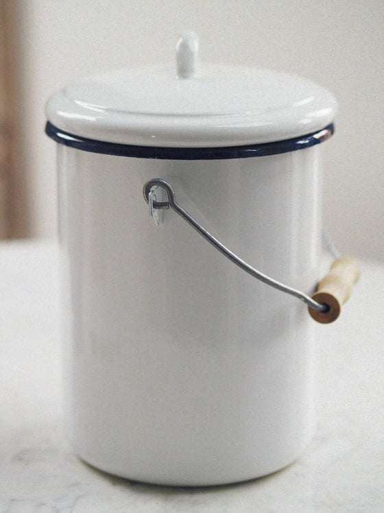 Enamel Compost Kitchen Caddy - The Botanical Candle Co.
