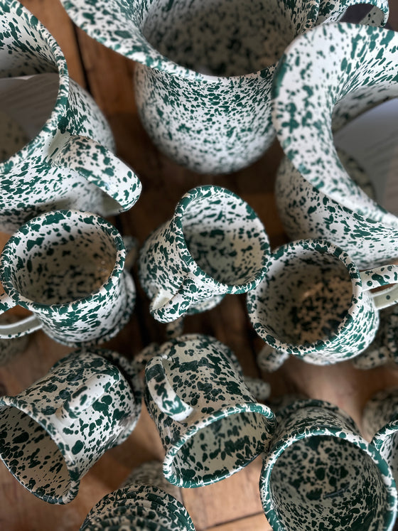 Green & Cream Splatterware Enamel