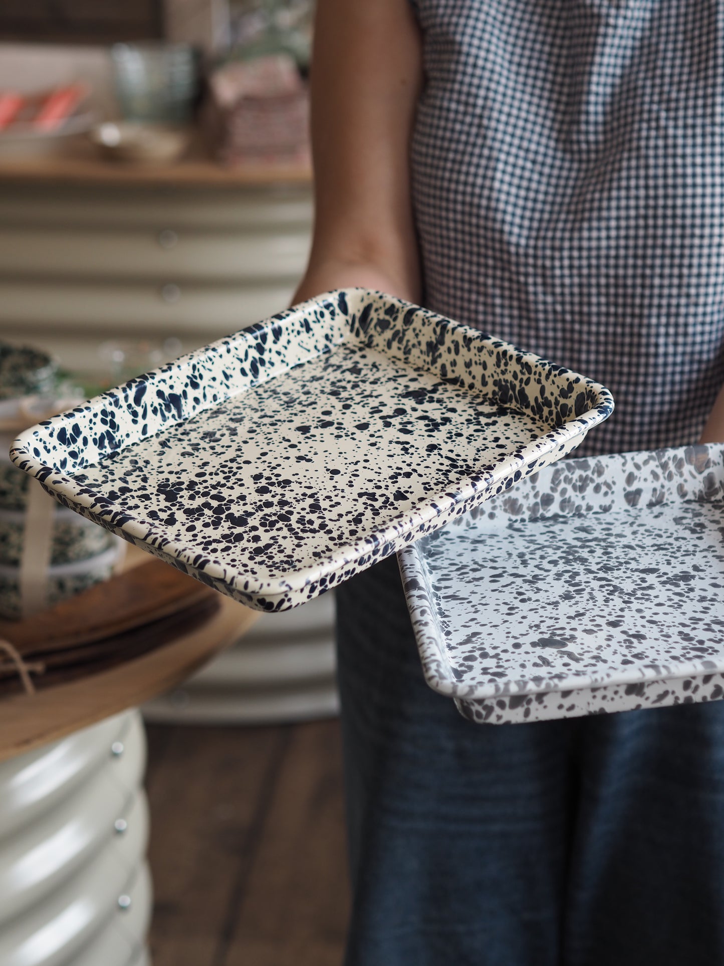 Splatterware Enamel Small Baking Trays - The Botanical Candle Co.