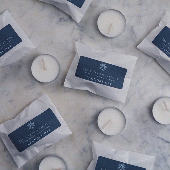 Individual Sample Laundry Day Scented Soy Wax Tealights - The Botanical Candle Co.