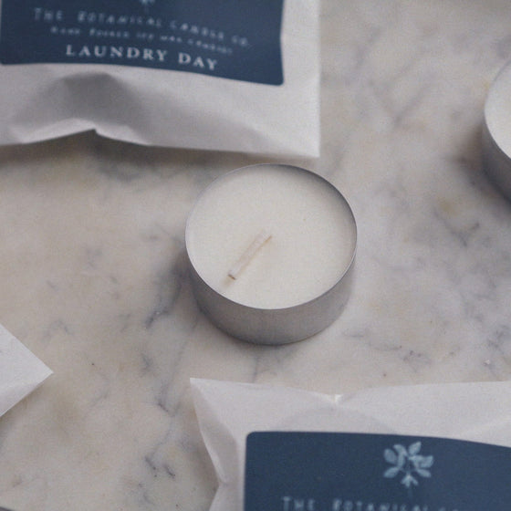 Individual Sample Laundry Day Scented Soy Wax Tealights - The Botanical Candle Co.