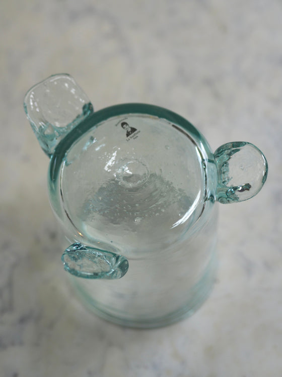 Transparent Footed Hurricane Vase by La Soufflerie