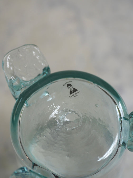 Transparent Footed Hurricane Vase by La Soufflerie