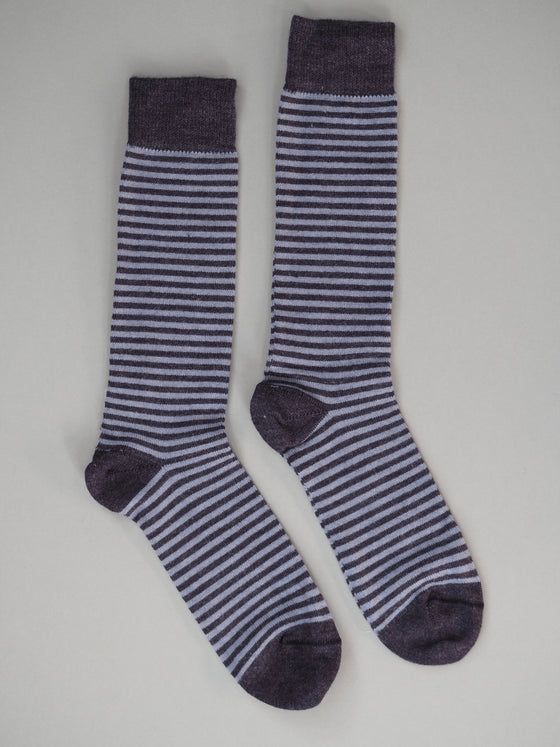 Striped Charcoal Alpaca & Bamboo Socks (large)
