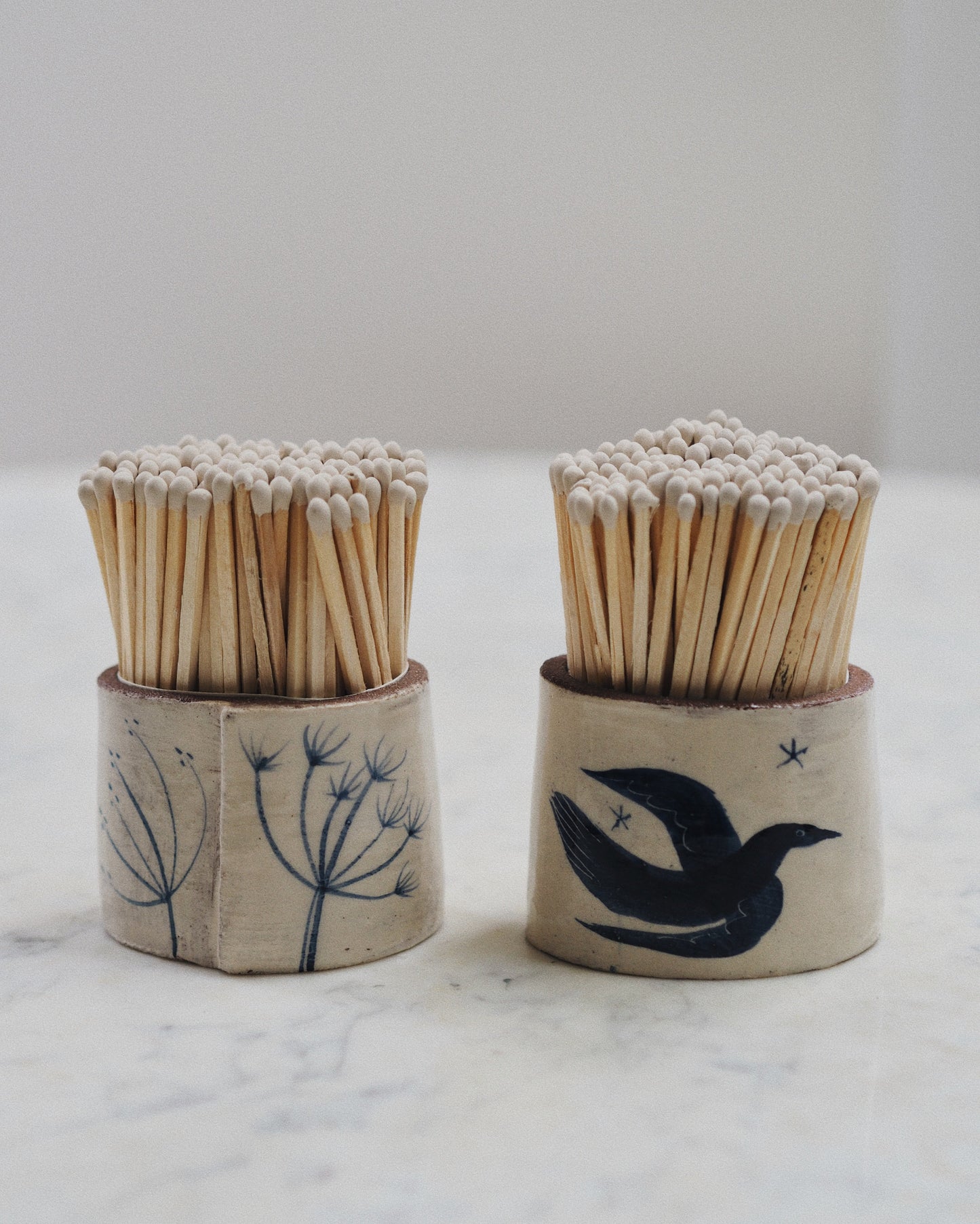 Blue & Cream Match Pots by Steven Jenkins - The Botanical Candle Co.