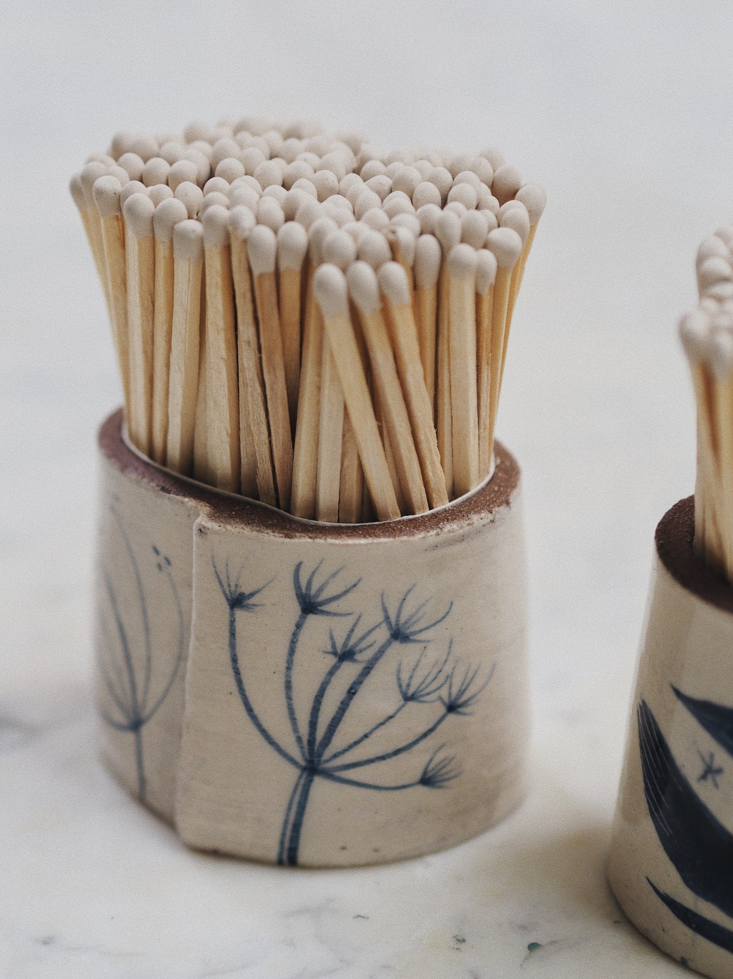 Blue & Cream Match Pots by Steven Jenkins - The Botanical Candle Co.