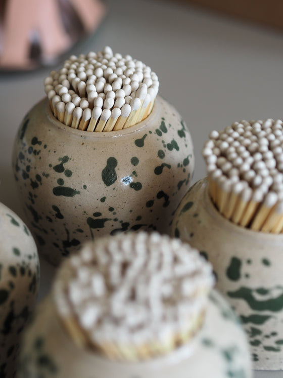 Stoneware Rotund Match Pots - The Botanical Candle Co.