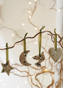  Green Splatter Stoneware Decorations