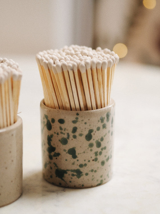 Stoneware Match Pots