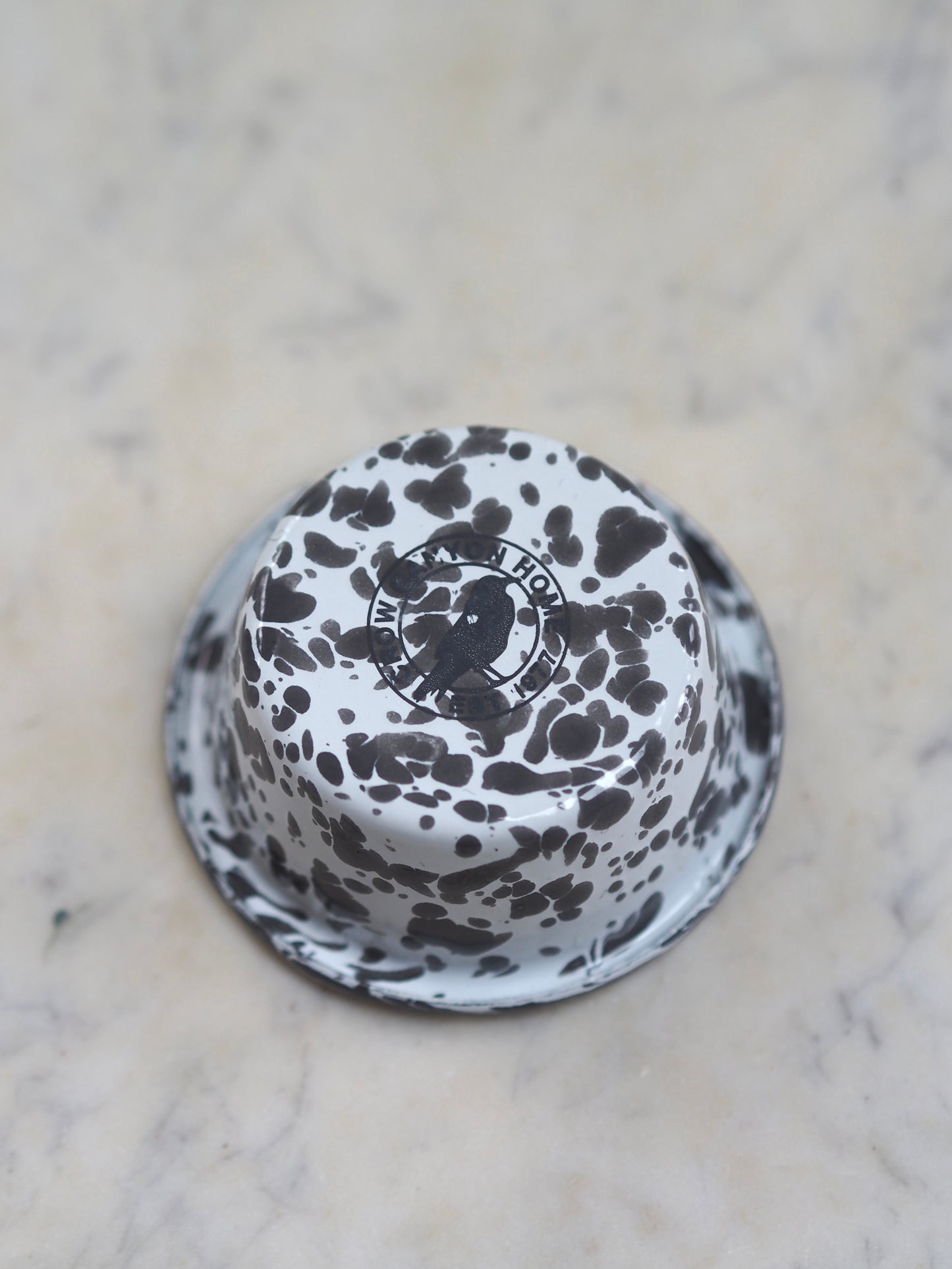 Grey & White Splatterware Enamel Ramekin - The Botanical Candle Co.