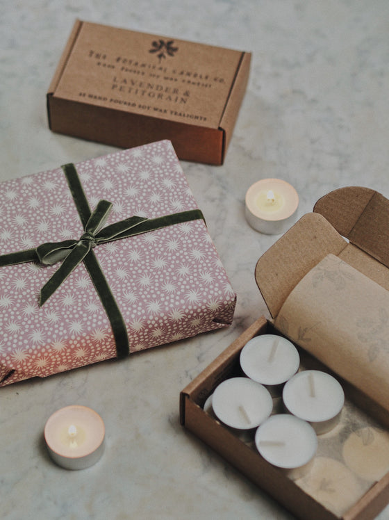Gift Wrapped Duo of Tealights - The Botanical Candle Co.