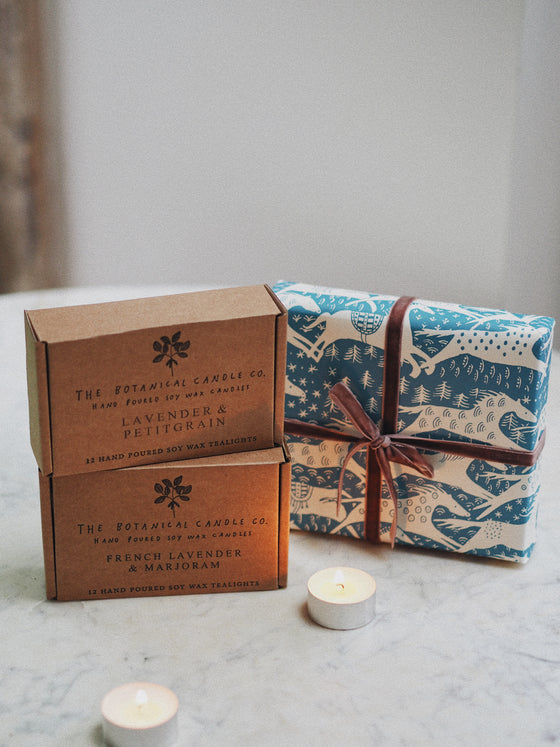 Gift Wrapped Duo of Tealights - The Botanical Candle Co.