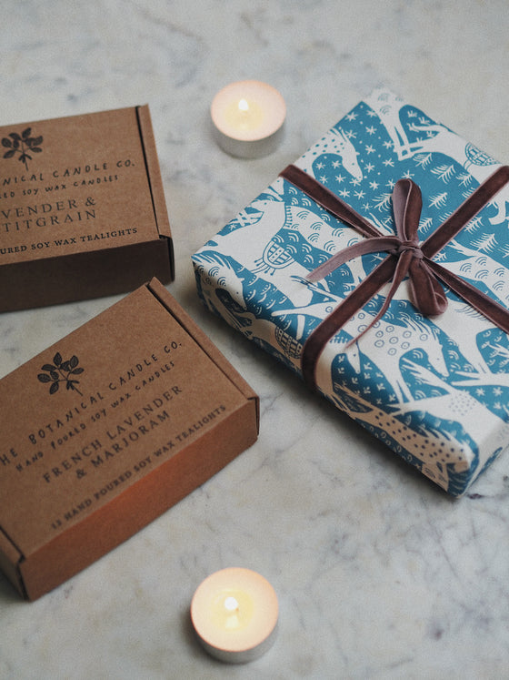 Gift Wrapped Duo of Tealights - The Botanical Candle Co.