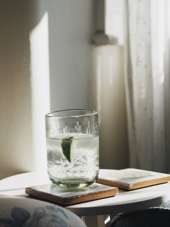 Etched Glass Summer Candles