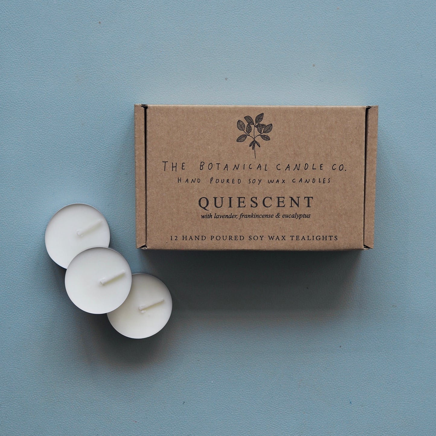 12  Q U I E S C E N T®  Scented Soy Wax Tealights - The Botanical Candle Co.