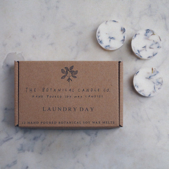 12 Laundry Day Scented Botanical Soy Wax Melts