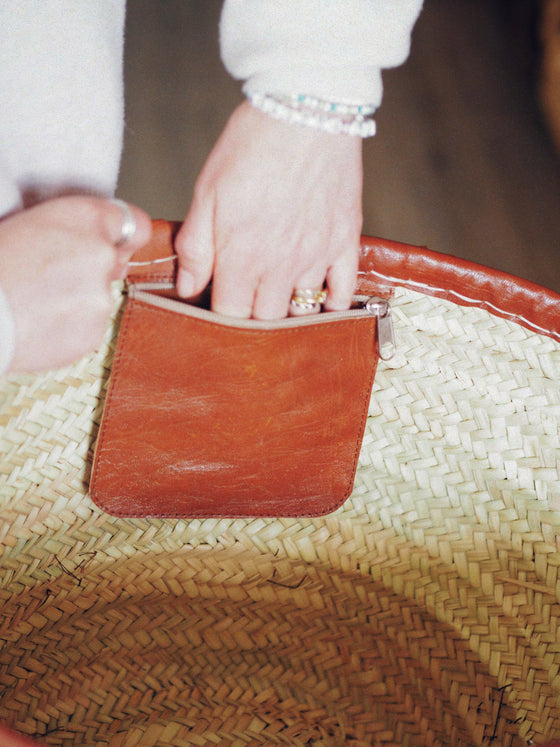 Basket with Leather Straps - The Botanical Candle Co.