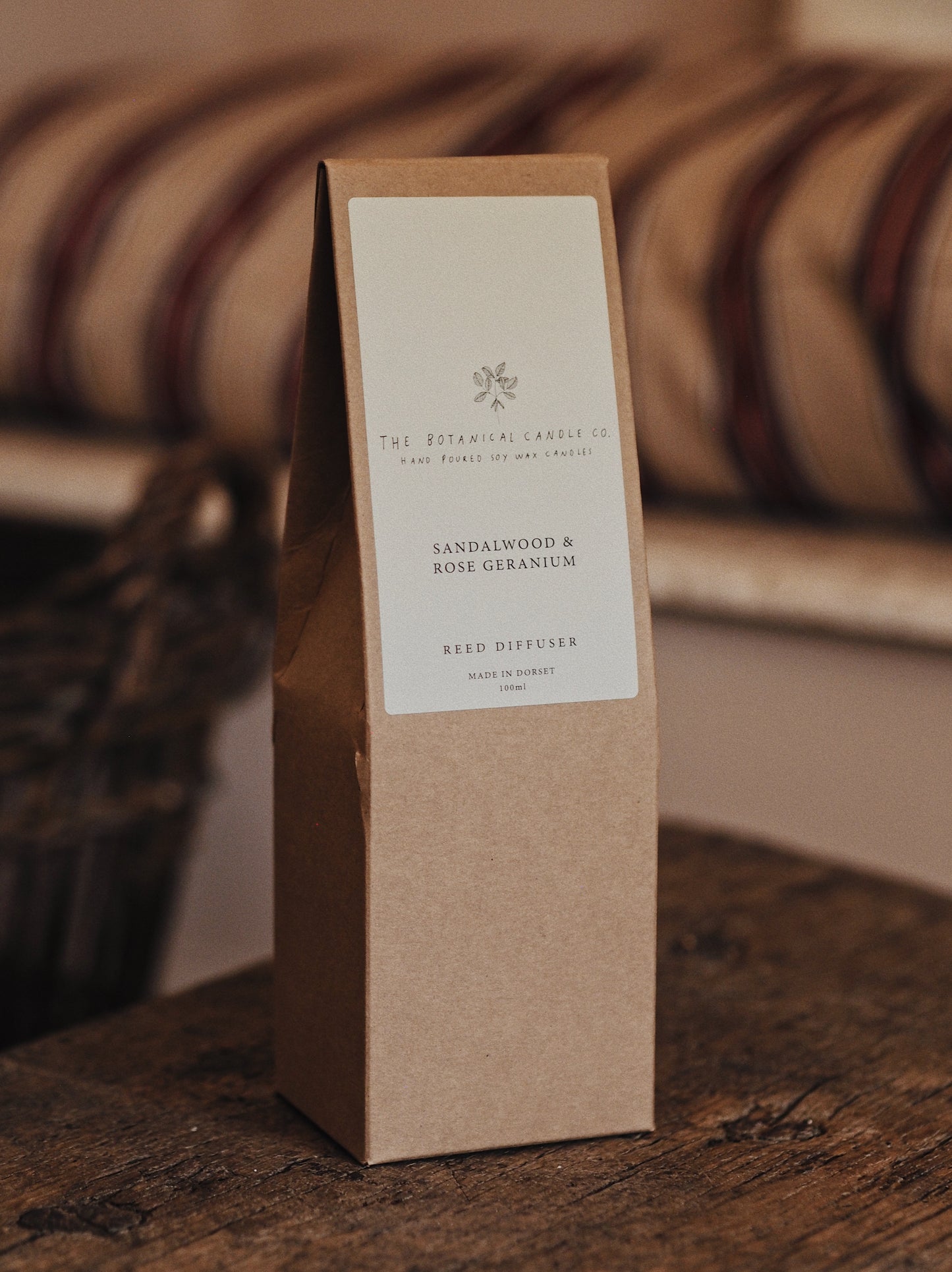 Sandalwood & Rose Geranium Reed Diffuser - The Botanical Candle Co.