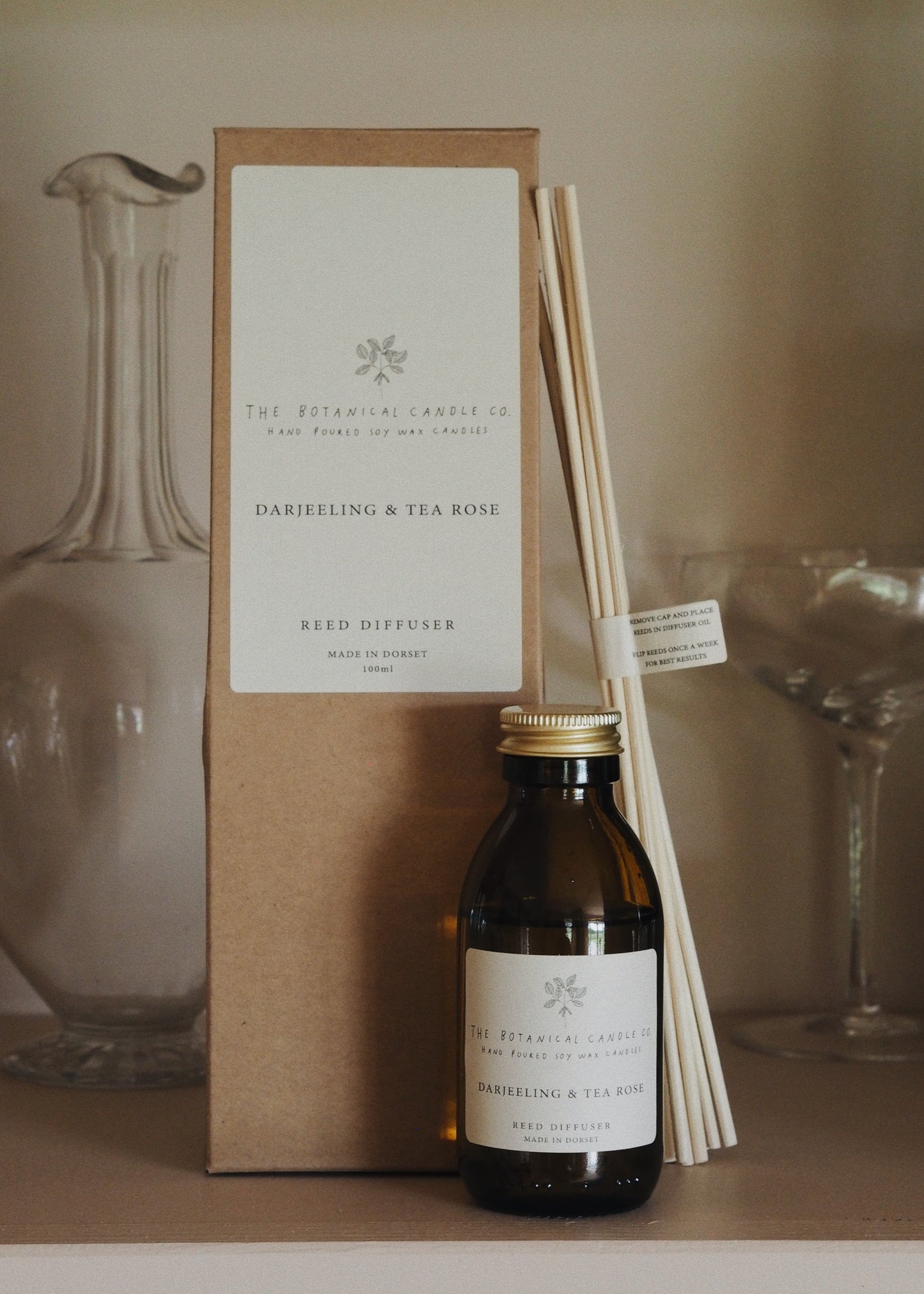 Darjeeling & Tea Rose Reed Diffuser - The Botanical Candle Co.