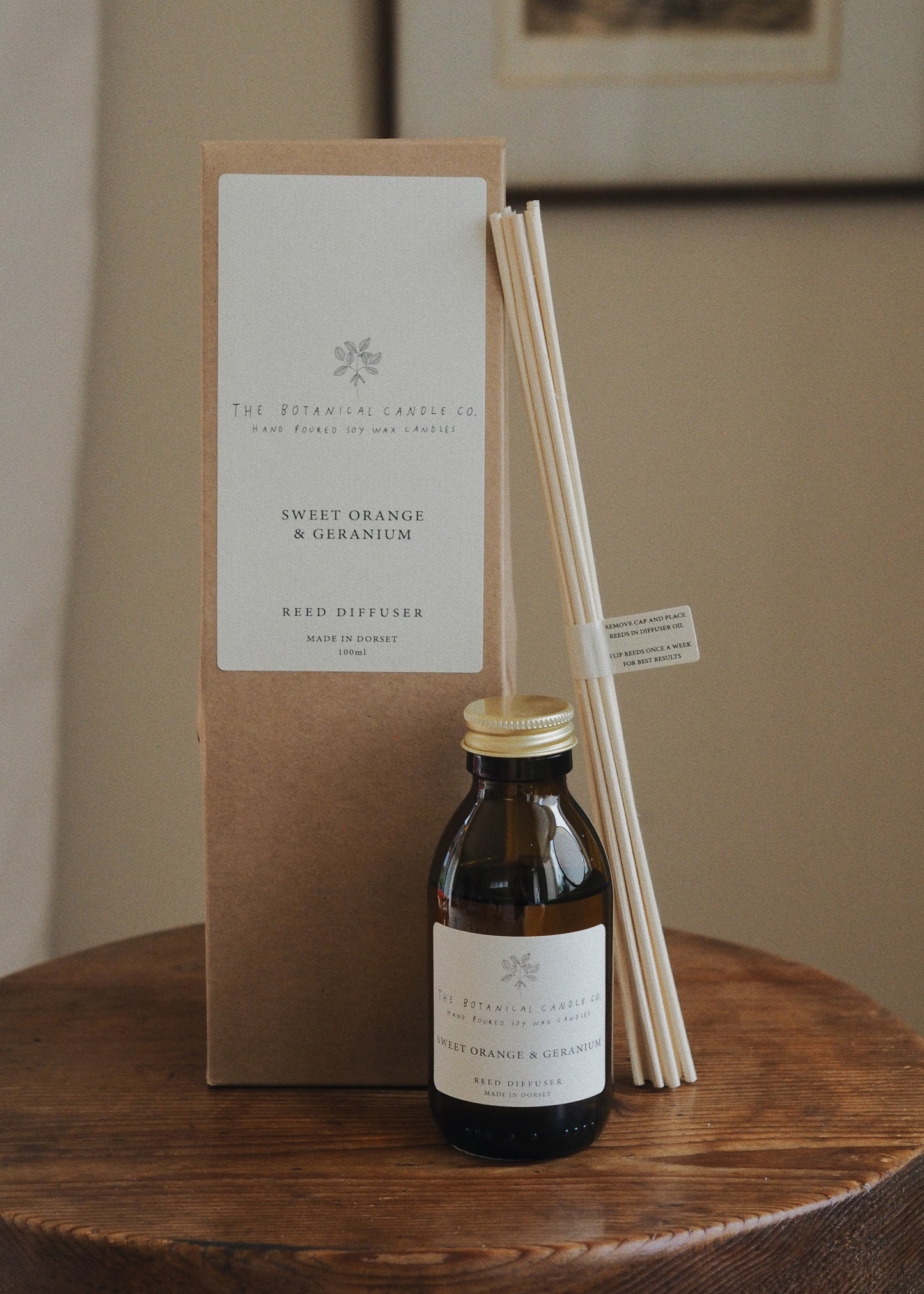 Sweet Orange & Geranium Reed Diffuser - The Botanical Candle Co.
