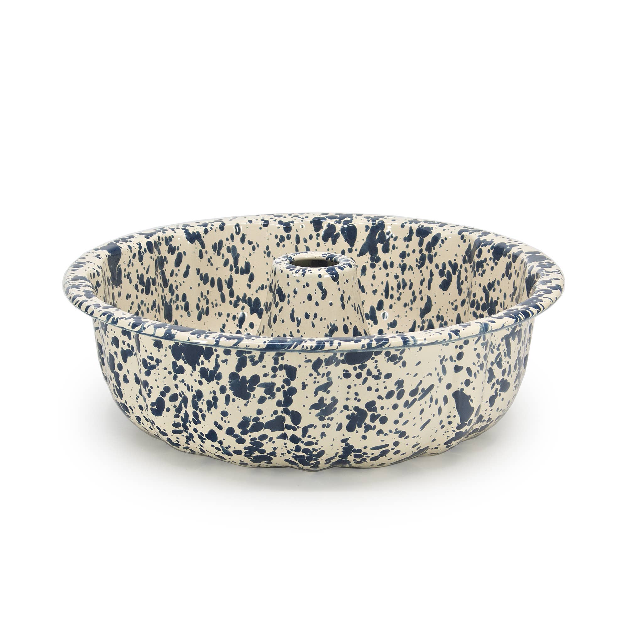 Navy & Cream Splatterware Enamel Bundt Pan – The Botanical Candle Co.