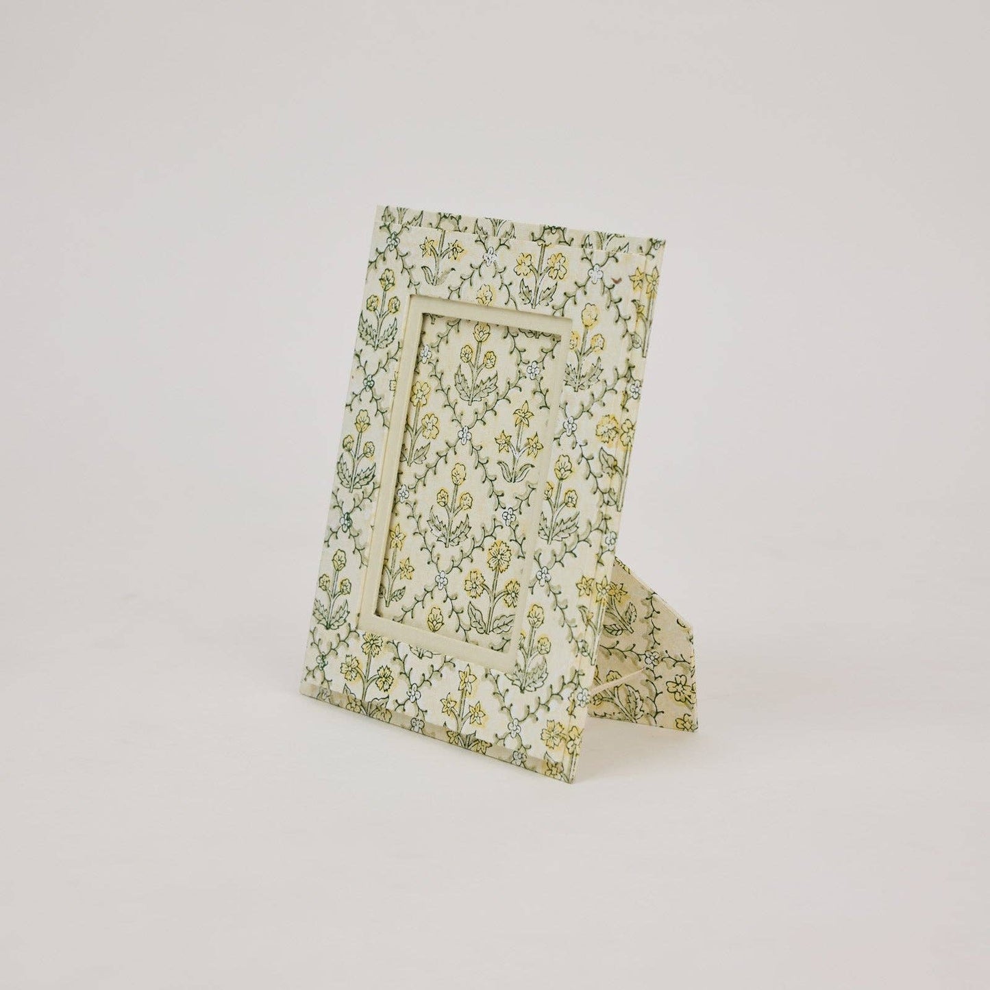 Block Printed Picture Frame - Pale Yellow - The Botanical Candle Co.