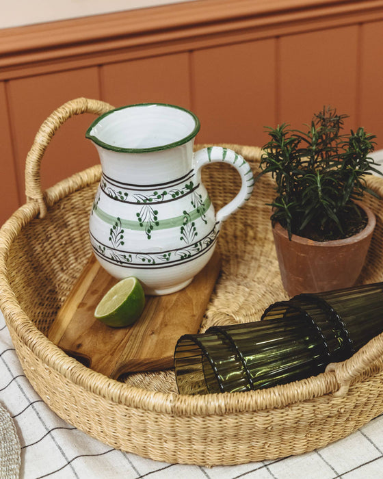 Natural Elephant Grass Tray with Handles