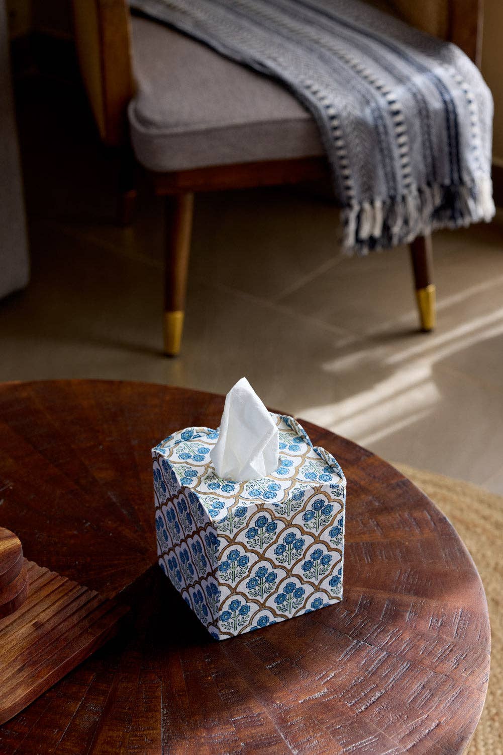 Block Printed Tissue Box - The Botanical Candle Co.