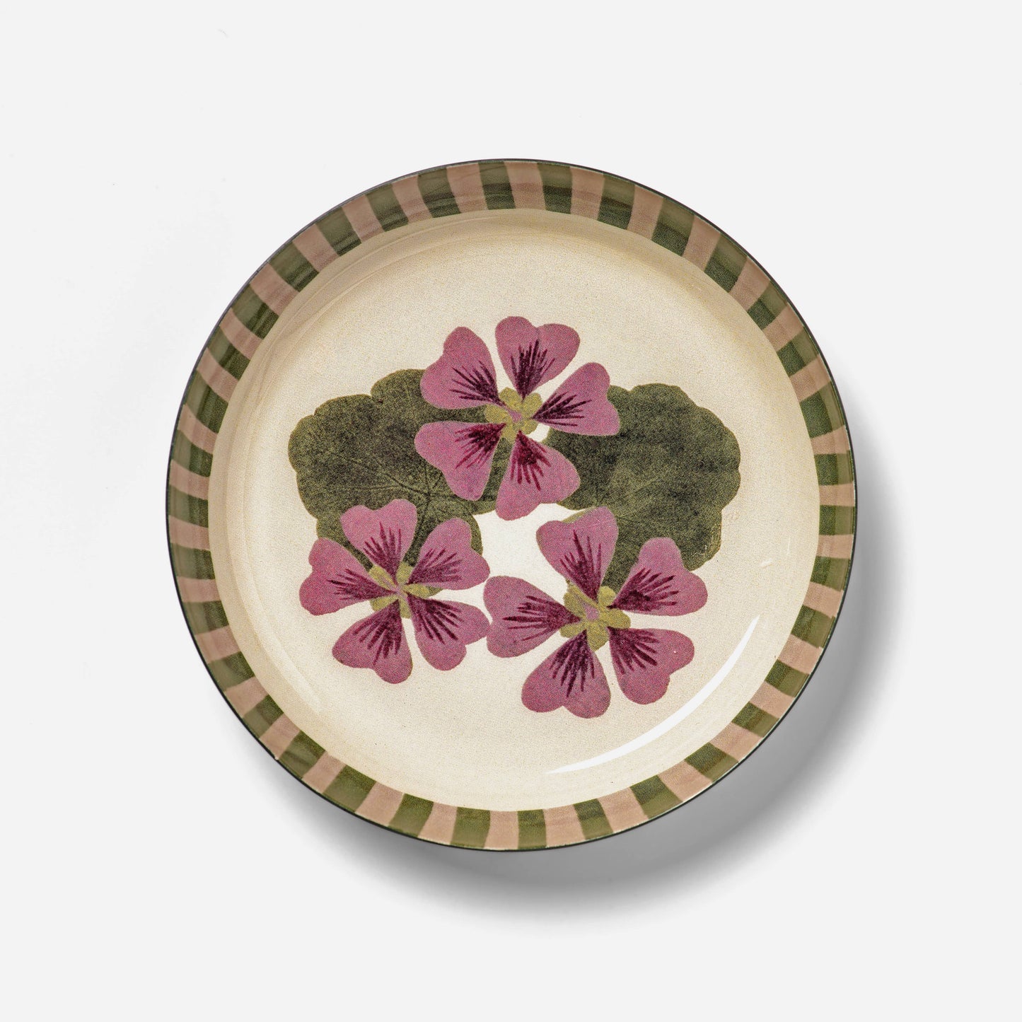 Round Enamel Tray - Geranium - The Botanical Candle Co.