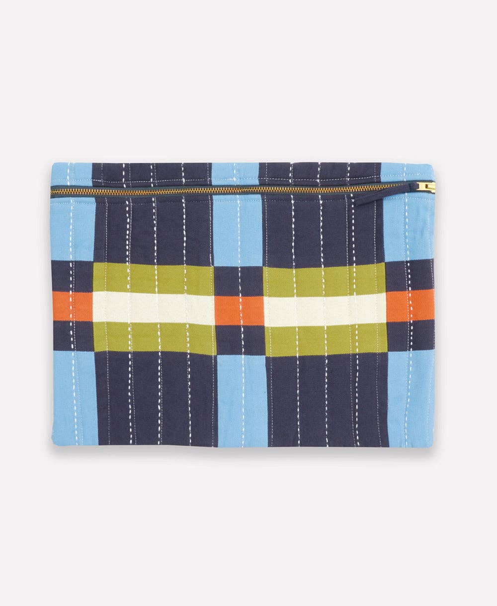 Lattice Quilted Laptop Sleeve - Navy - The Botanical Candle Co.