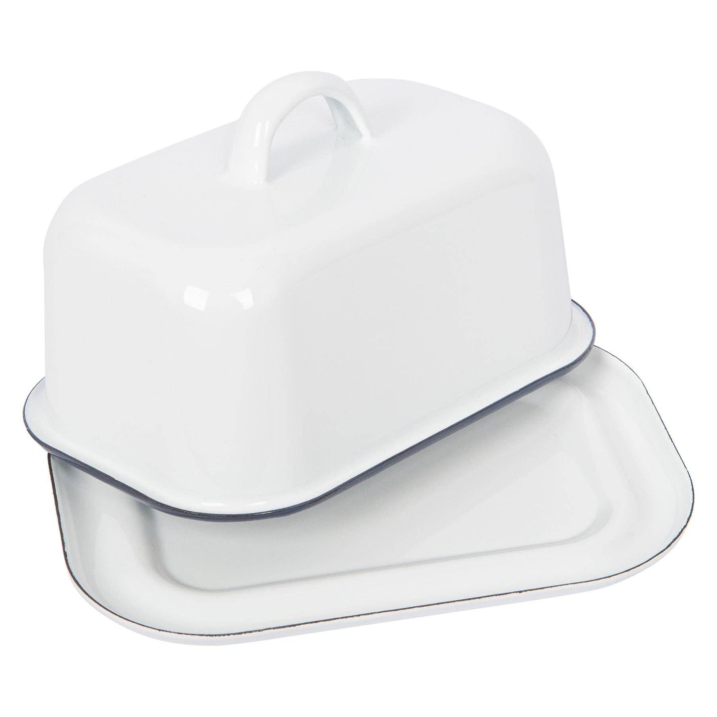 White Enamel Butter Dish - The Botanical Candle Co.