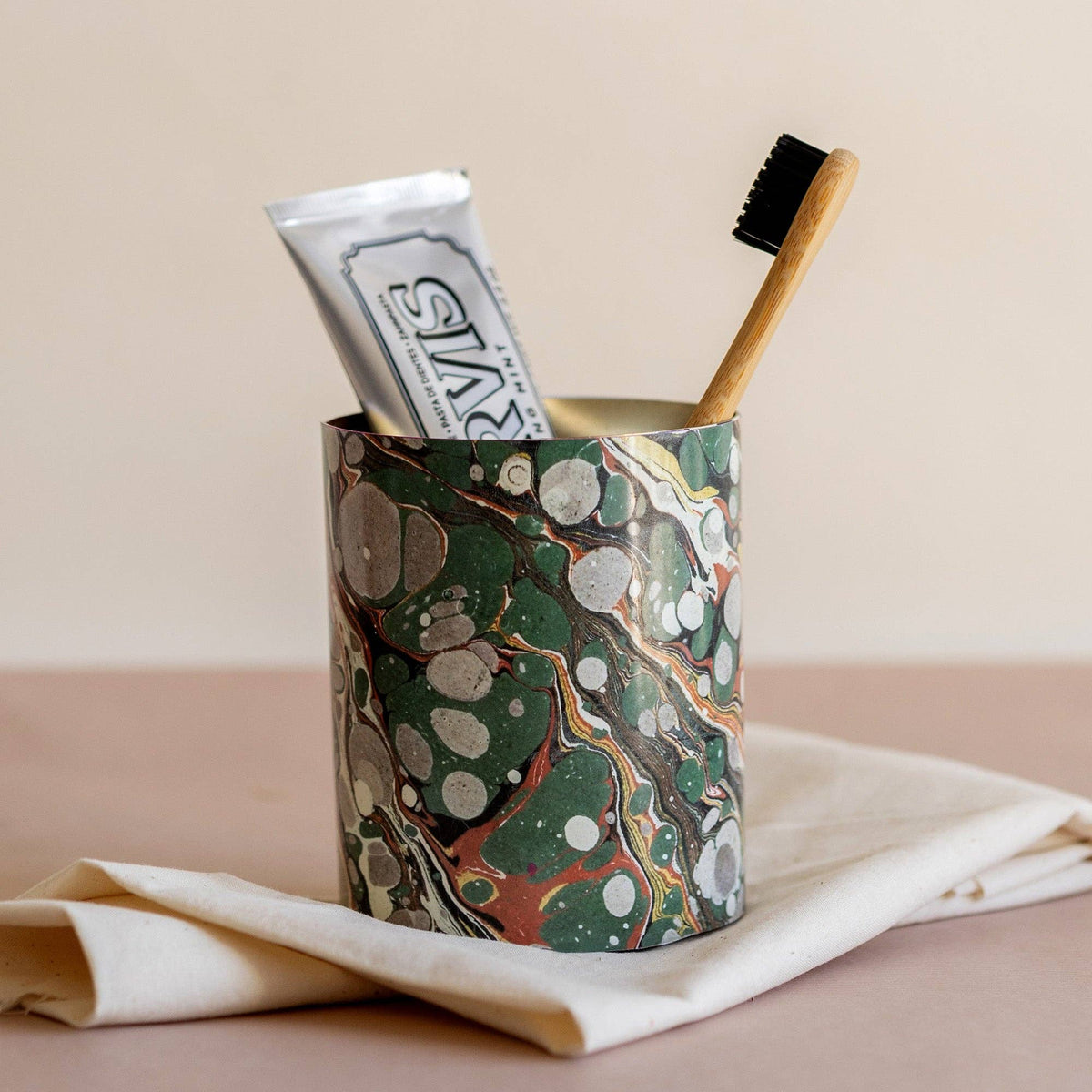 Enamel Everything Pot - The Art of Marbling - The Botanical Candle Co.