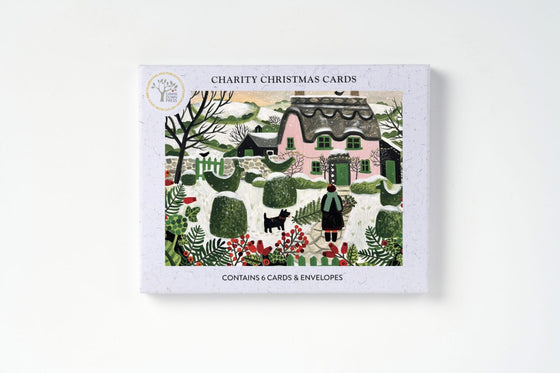 Pink Cottage Christmas Cards (pack of 6)