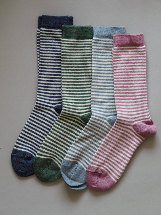 Striped Alpaca & Bamboo Socks - The Botanical Candle Co.