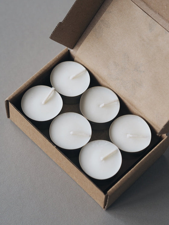 12 Tinder Box Scented Soy Wax Tealights - The Botanical Candle Co.