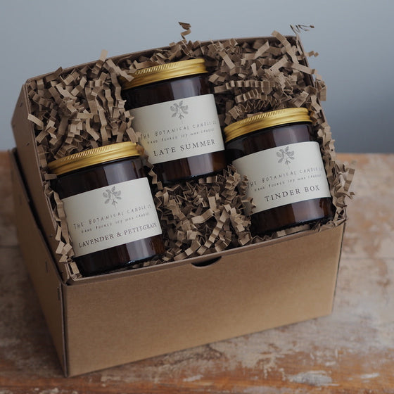 The Woody Collection Gift Box - The Botanical Candle Co.