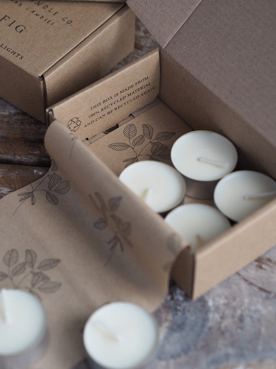 12 Unscented Pure Soy Wax Tealights - The Botanical Candle Co.