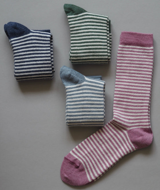 Striped Alpaca & Bamboo Socks - The Botanical Candle Co.