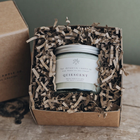 Gift Boxed Large Q U I E S C E N T Candle - The Botanical Candle Co.