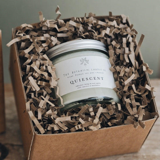 Gift Boxed Large Q U I E S C E N T Candle - The Botanical Candle Co.