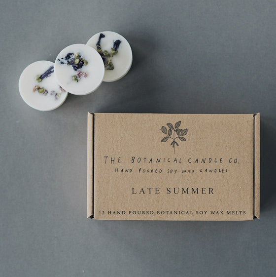 12 Late Summer Scented Botanical Soy Wax Melts© - The Botanical Candle Co.