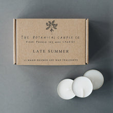  12 Late Summer Scented Soy Wax Tealights - The Botanical Candle Co.