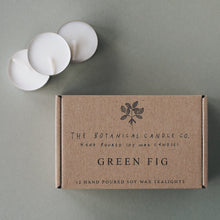  12 Green Fig Scented Soy Wax Tealights - The Botanical Candle Co.
