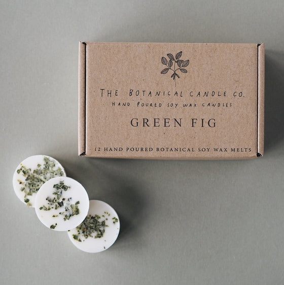 12 Green Fig Scented Botanical Soy Wax Melts© - The Botanical Candle Co.