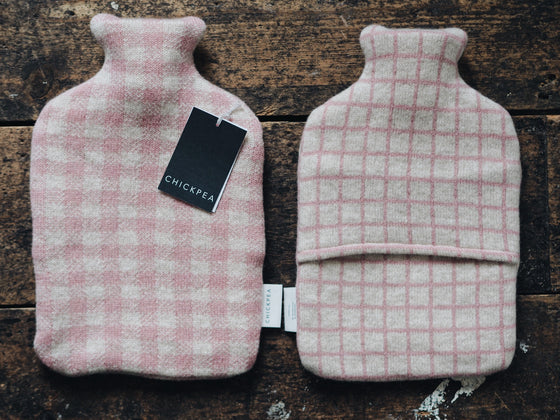 Pink Lambswool Hot Water Bottles by CHICKPEA - The Botanical Candle Co.