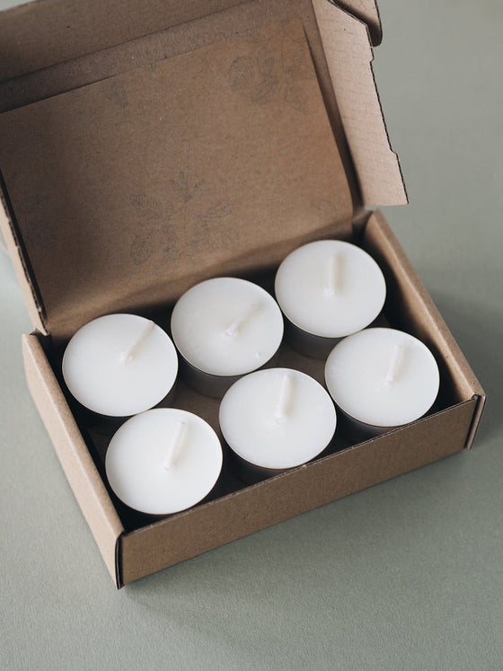 12 Green Fig Scented Soy Wax Tealights - The Botanical Candle Co.