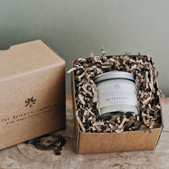 Gift Boxed Large Q U I E S C E N T Candle - The Botanical Candle Co.