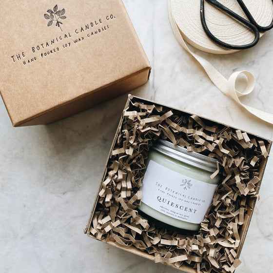 Gift Boxed Large Q U I E S C E N T® Candle - The Botanical Candle Co.
