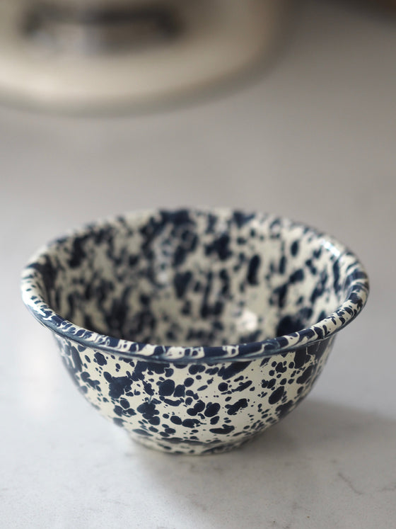 Navy & Cream Splatterware Enamel - The Botanical Candle Co.